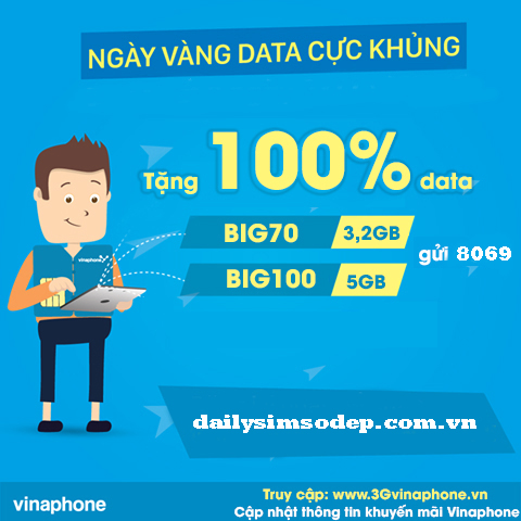 Vinaphone khuyến mãi 100% data