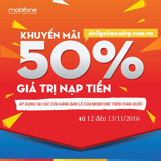 Mobifone khuyến mãi 50% tại các điểm bán lẻ