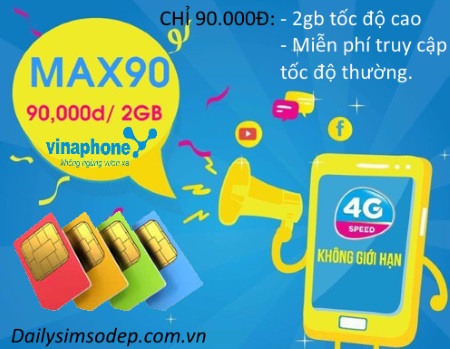 Truy cập internet không giới hạn cùng MAX90 Vinaphone