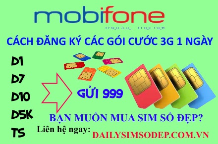 Cách đăng ký 3G MobiFone 1 ngày