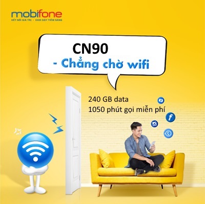 Gói cước CN90 MobiFone ưu đãi lên tới 240GB cùng 1050 phút gọi miễn phí