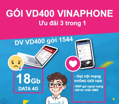 Gọi thoại thả ga, data hấp dẫn cùng VD400 Vinaphone