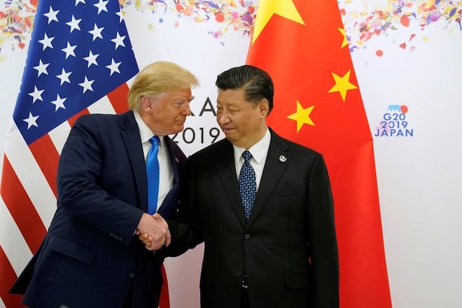 Tổng thống Mỹ Donald Trump và Chủ tịch Trung Quốc Tập Cận Bình gặp nhau bên lề hội nghị G20 tại Nhật Bản.