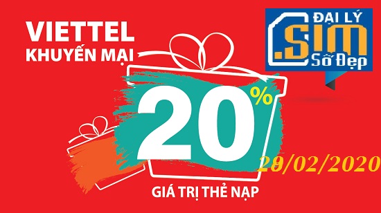 Ngày 28/02/2019 Viettel khuyến mại 30% giá trị thẻ nạp tại Dailysimsodep.com.vn