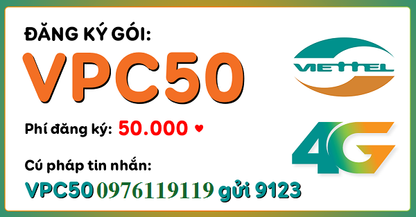 gói VPC50 Viettel 