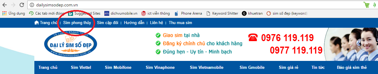 Chọn sim phong thủy