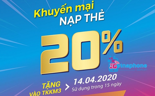 khuyen mai nap tien vinaphone 20%