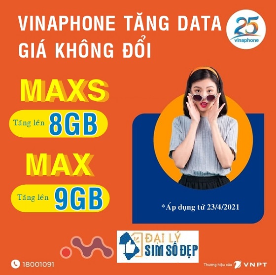 SIÊU HOT: Vinaphone nâng gấp 3 ưu đãi gói MAXS, MAX lên 8GB và 9GB/ tháng