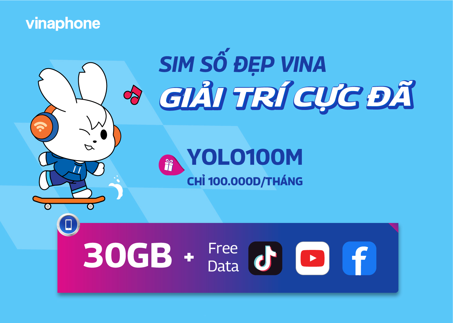 VinaPhone siêu ưu đãi SIM năm sinh kèm gói YOLO100M dành riêng cho Gen Z